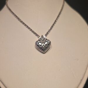 Sterling Silver Heart Pendant Necklace - Elegant Filigree Design